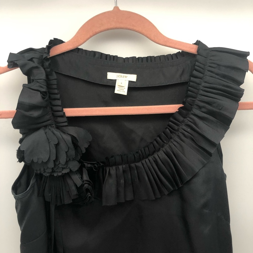 J Crew black tank top 100% silk size 4